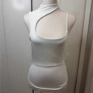 Timing  Forever 21 White Cutout Bodysuit